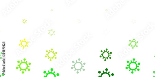Light Green, Yellow vector template with flu signs.
