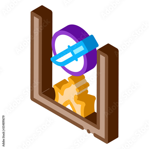 Knife Fireplace Icon Vector. Isometric Knife Fireplace sign. color isolated symbol illustration