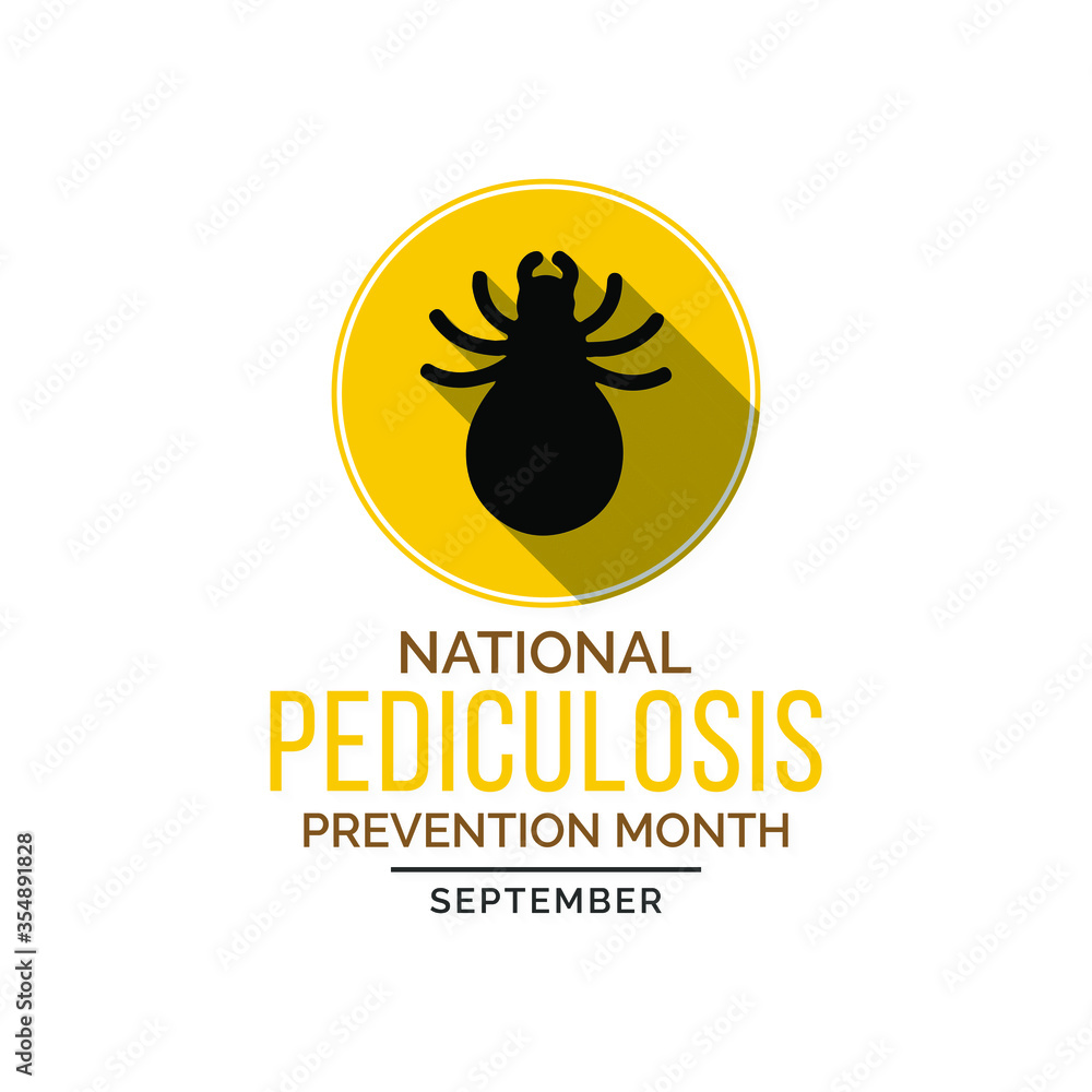 Vector illustration on the theme of National Head lice or Pediculosis