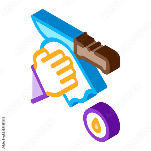 Knife Cleaning Icon Vector. Isometric Knife Cleaning sign. color isolated symbol illustration