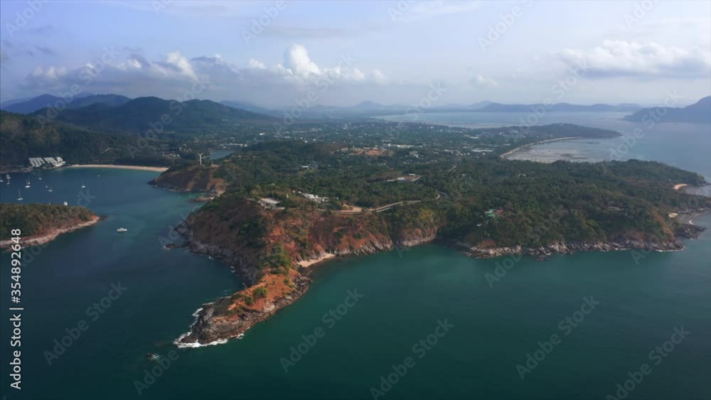 Aerial view of the Promthep cape on the south of Phuket island in Thailand Aerial view of the Promthep cape on the south of Phuket island in Thailand