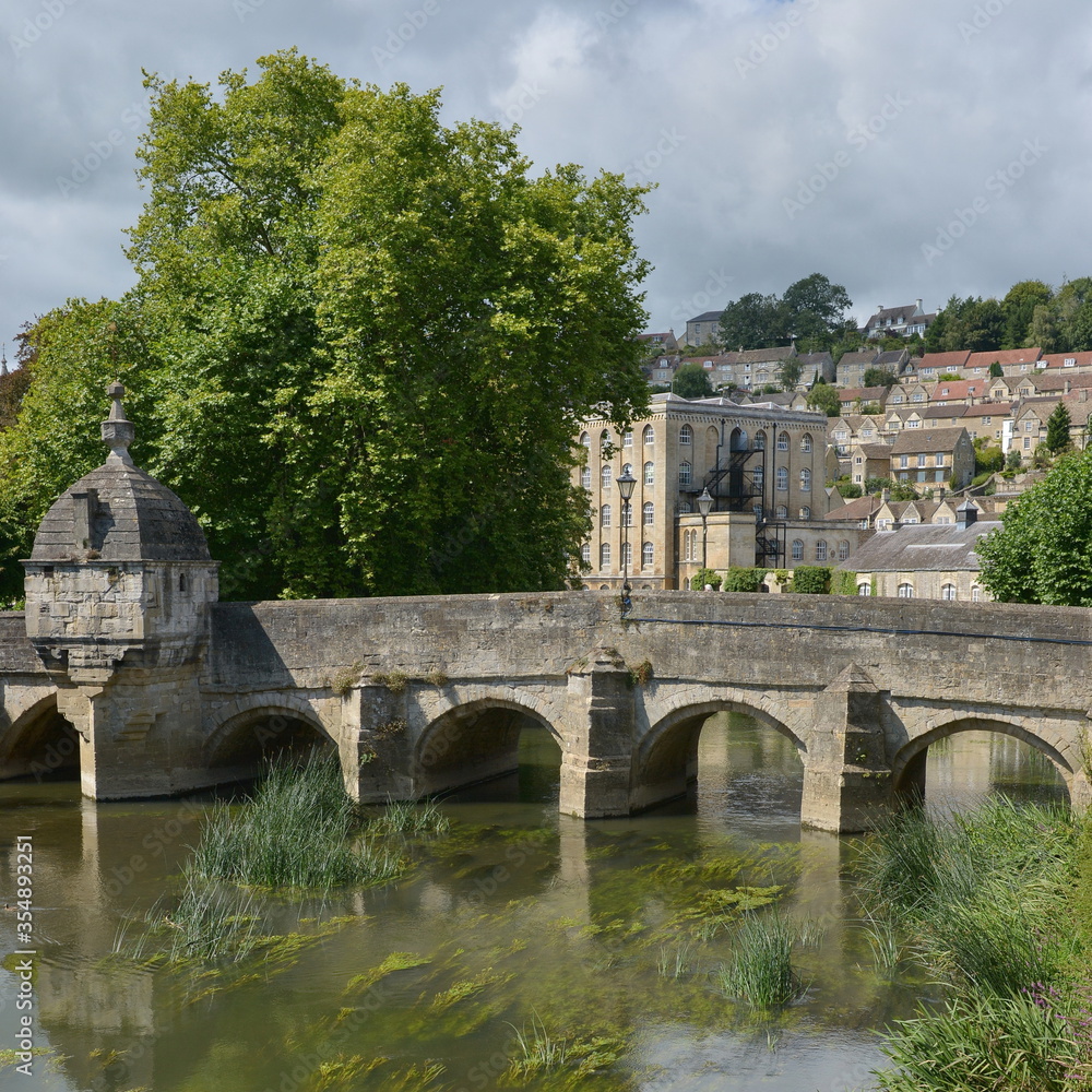 Fototapeta premium Town Bridge over a River