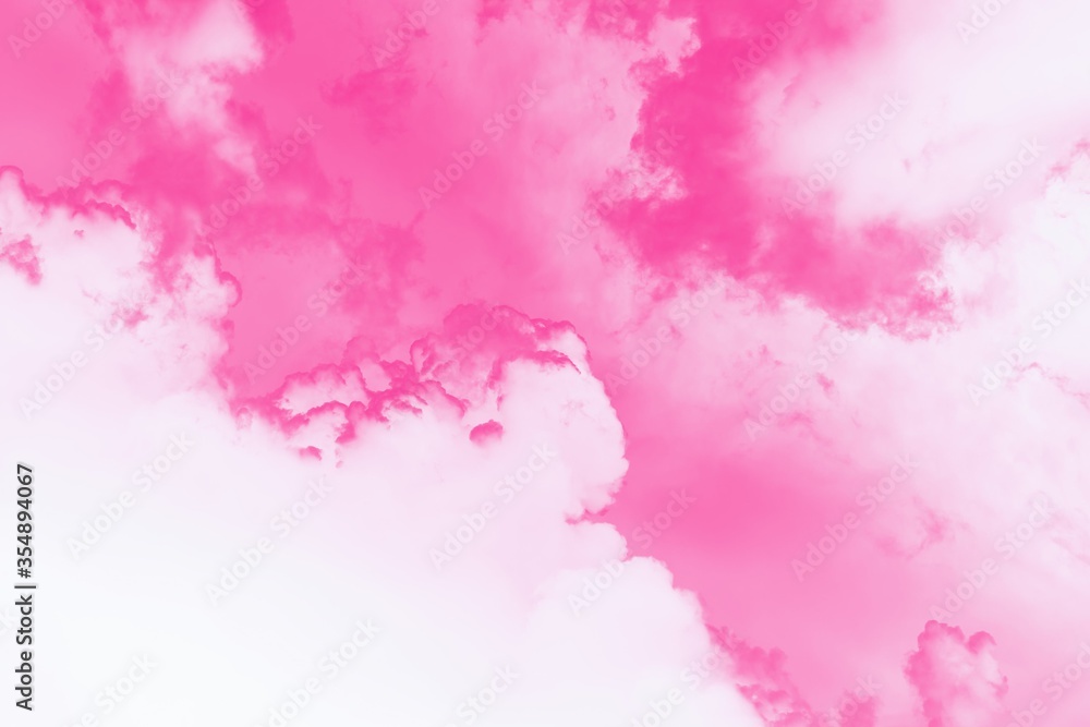 Pink gradient and white abstract background, watercolor spots, copy space