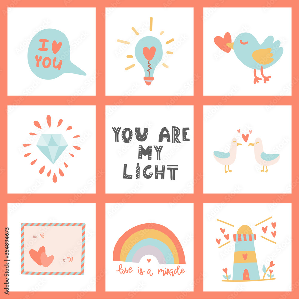 You are my light. Hand drawn lettering and Valentine's Day signs You are my light. Hand drawn lettering and Valentine's Day signs