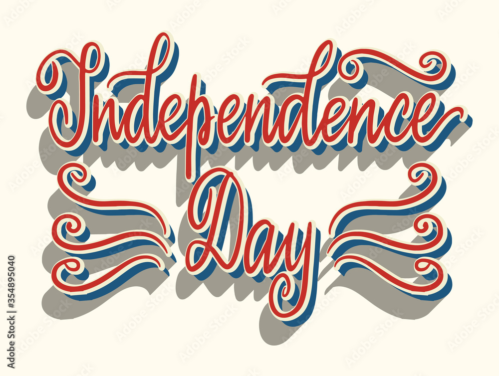American Independence Day patriotic greeting card design element