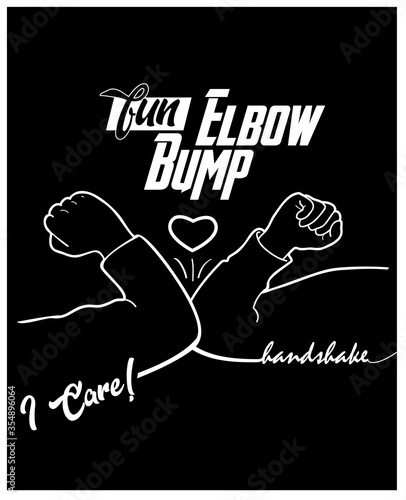 Elbow Bump Handshake, Quarantine, Social Distance Methods to prevent transmission of infection virus, corona, covid-19 influenza Coronavirus epidemic protective equipment pandemic meeting people sign