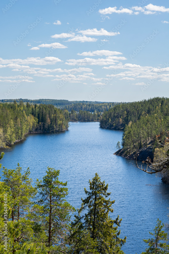 View from Luotolahdenvuori Hill to Luotolahti strait, Lake Kuolimo, Savitaipale, Finland