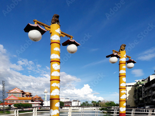 Chinese Huabiao stone pillars, Ancient wooden pillar used to represent the king's admonishment or guidance photo