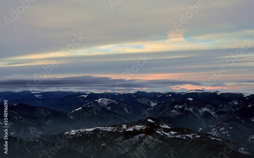 snowy mountain with beautiful clouds at high altitude 