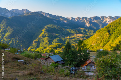Village situated at Rugova mountains in Kosovo photo