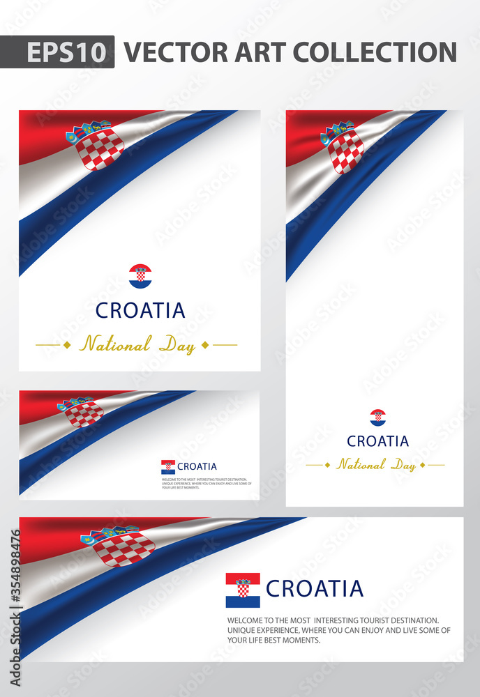 CROATIA Colors Background Collection,CROATIAN National Flag (Vector Art)

