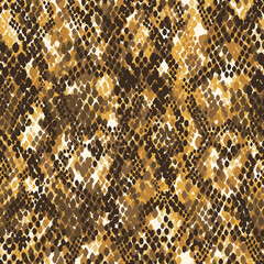 Handdoek met foto Bruin patronen Abstract slangenhuid patroon in beige  © PrintingSociety