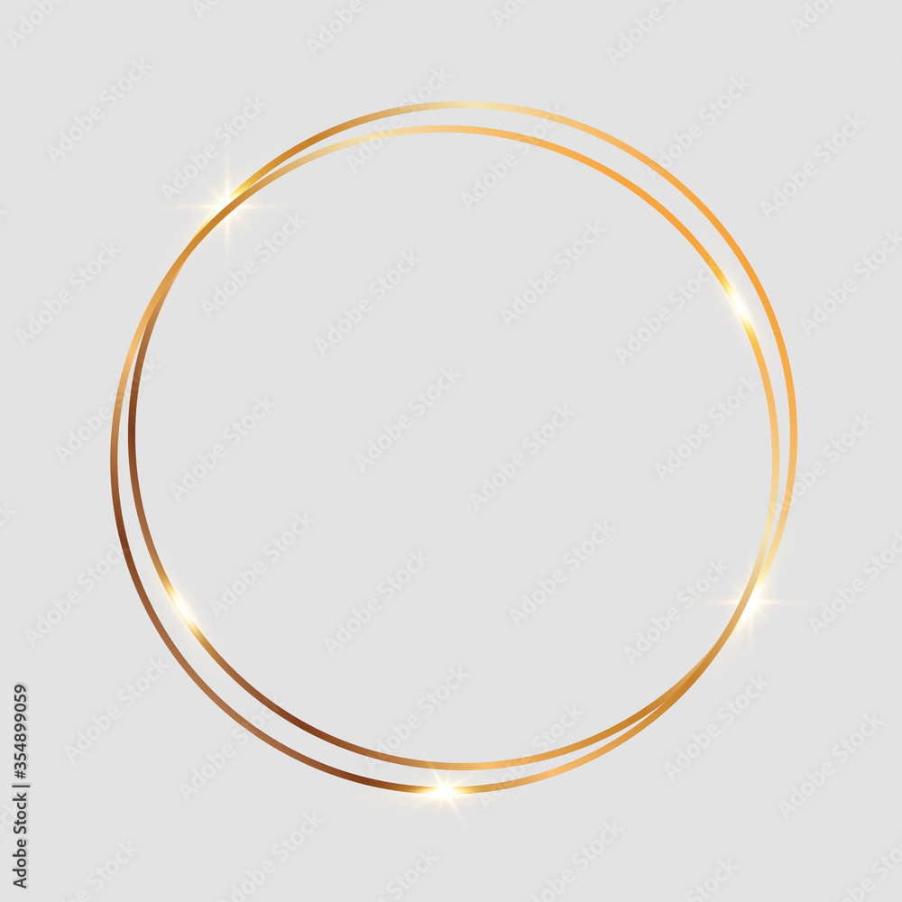 Golden shiny glowing frame isolated Golden shiny glowing frame isolated