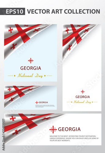 GEORGIA Colors Background Collection,GEORGIAN National Flag (Vector Art)
