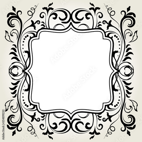 Ornamental elegant floral baroque frame