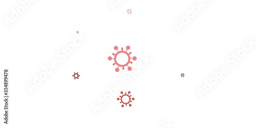Light Red vector pattern with coronavirus elements.