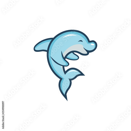 logo design dolphin icon vector