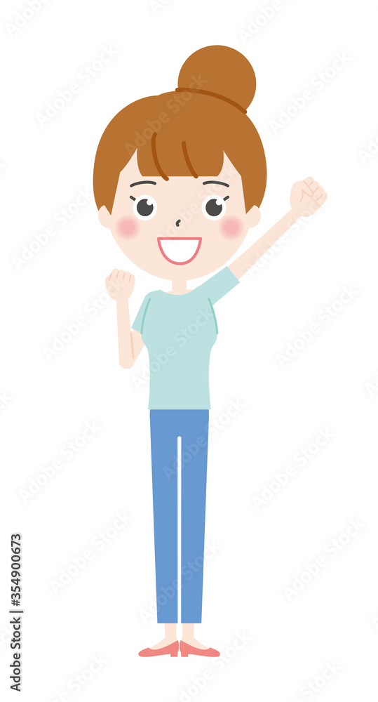 やる気に満ち溢れる主婦のイラスト1