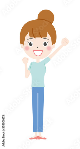 やる気に満ち溢れる主婦のイラスト1