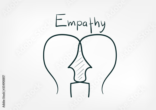 empathy concept vector isolated doodle sketch line words