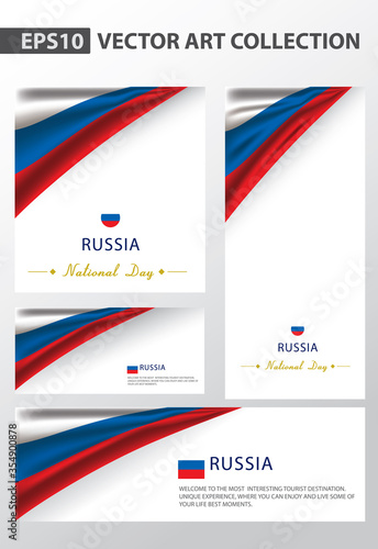 RUSSIA National Colors -Collection-   RUSSIAN National Flag  Vector Art  