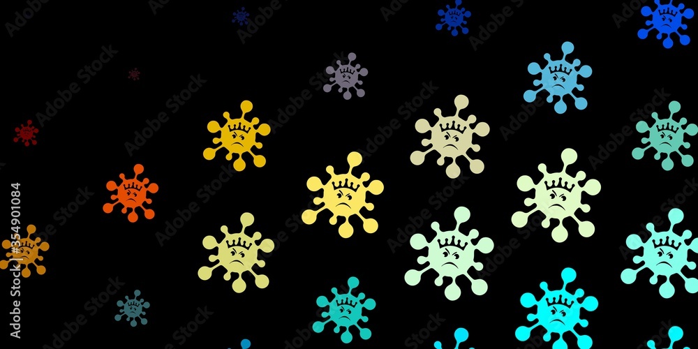 Dark blue, yellow vector texture with disease symbols. Dark blue, yellow vector texture with disease symbols.