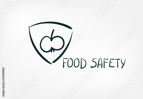 food safety concept vector isolated doodle sketch line words
