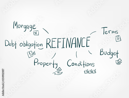 refinance doodle vector concept isolated sign symbol