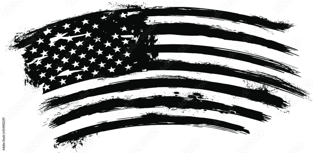 USA Flag - Distressed american flag with splash elements, eps 10 ...