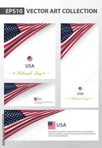 USA Colors Background Collection, AMERICAN National Flag (Vector Art) 