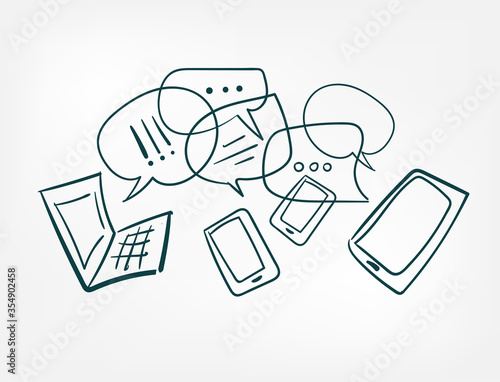 UGC user generated content doodle vector concept isolated sign symbol