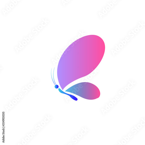 Color butterfly logo isolated on white background © UnicStyles