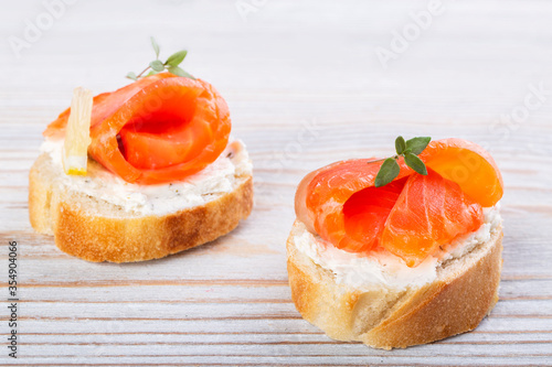 Mini salmon sandwiches