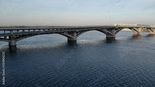  Metro bridge Kiev Dnipro river drone