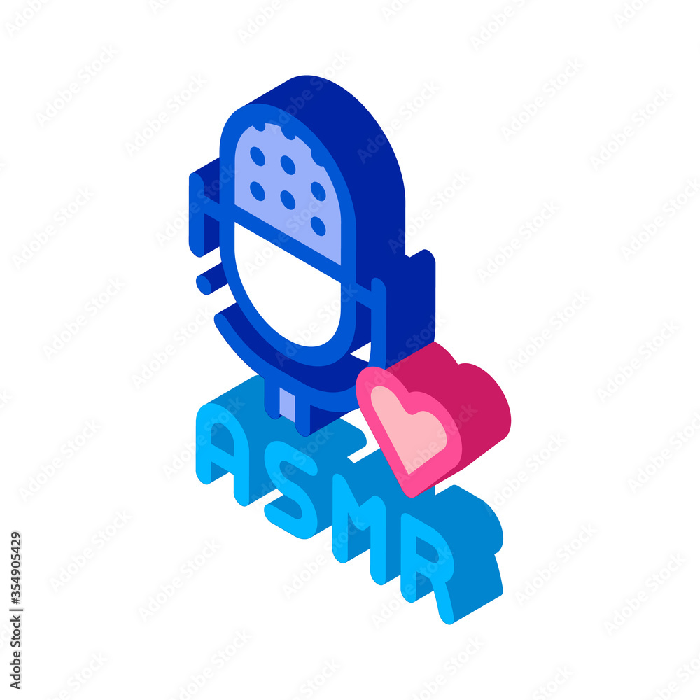 Sound in Microphone Asmr Icon Vector. Isometric Sound in Microphone Asmr Sign. Color Isolated Symbol Illustration Sound in Microphone Asmr Icon Vector. Isometric Sound in Microphone Asmr Sign. Color Isolated Symbol Illustration