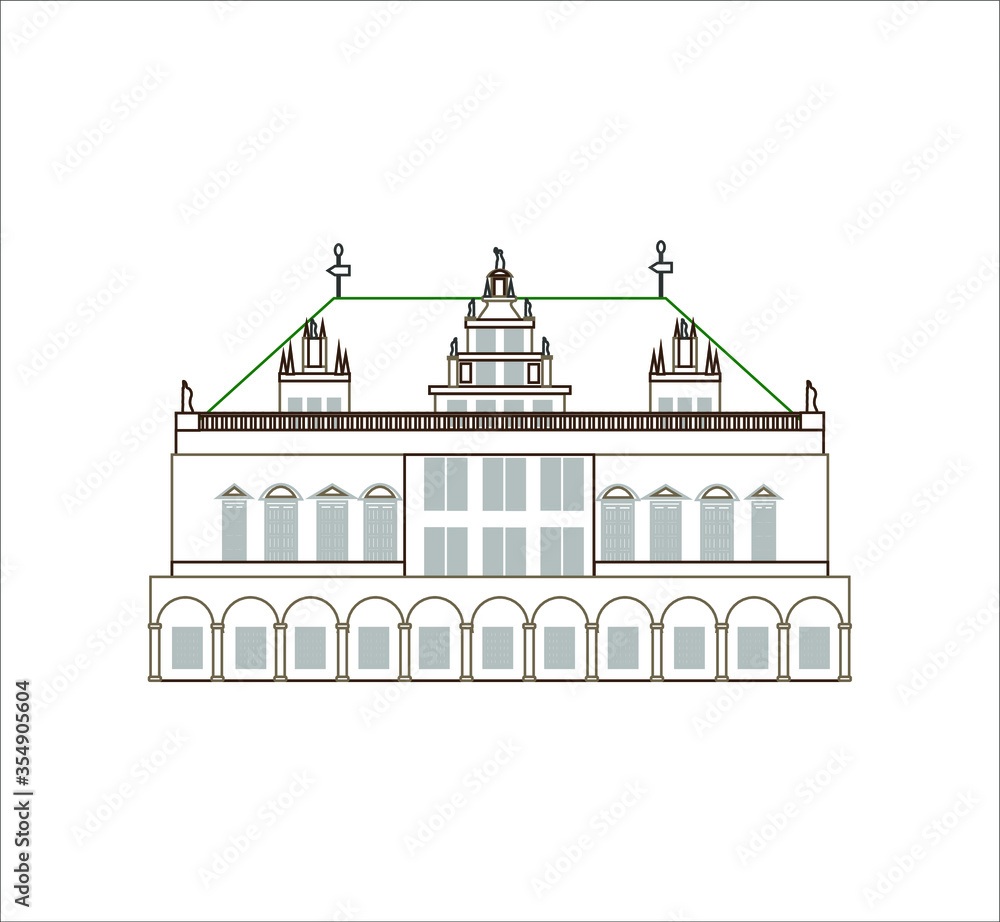 town hall of the city of bremen in germany. illustration for web and mobile design.