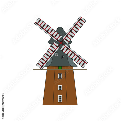 mill of the city of bremen in germany. illustration for web and mobile design.