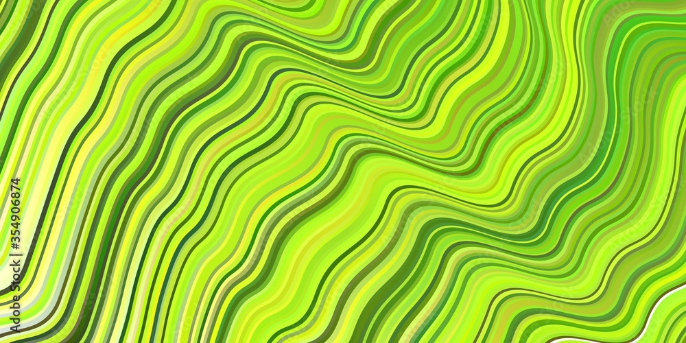 Light Green, Yellow vector layout with curved lines.