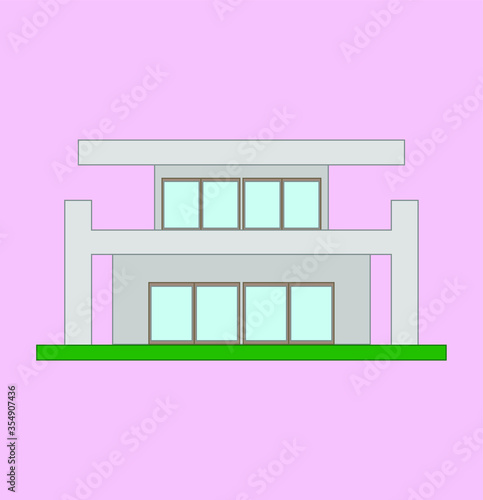 modern house. illustration for web and mobile design.