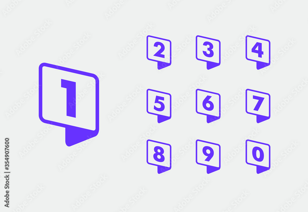 Numbers icon set. Vector illustration. Numbers icon set. Vector illustration.