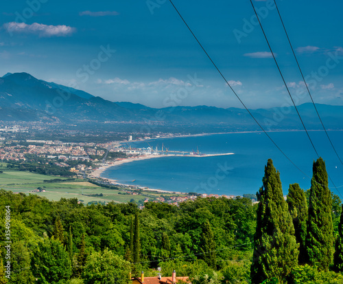 Fototapeta Naklejka Na Ścianę i Meble -  aerial view of marina di carrara in tuscany