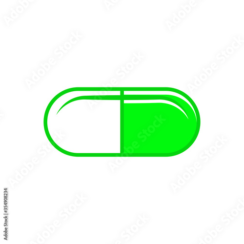 Herbal capsule icon vector