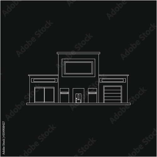 modern house. illustration for web and mobile design.