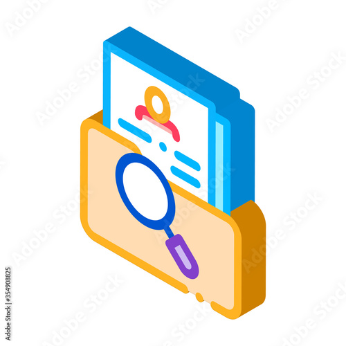 scientific study of personal human resource icon vector. isometric scientific study of personal human resource sign. color isolated symbol illustration