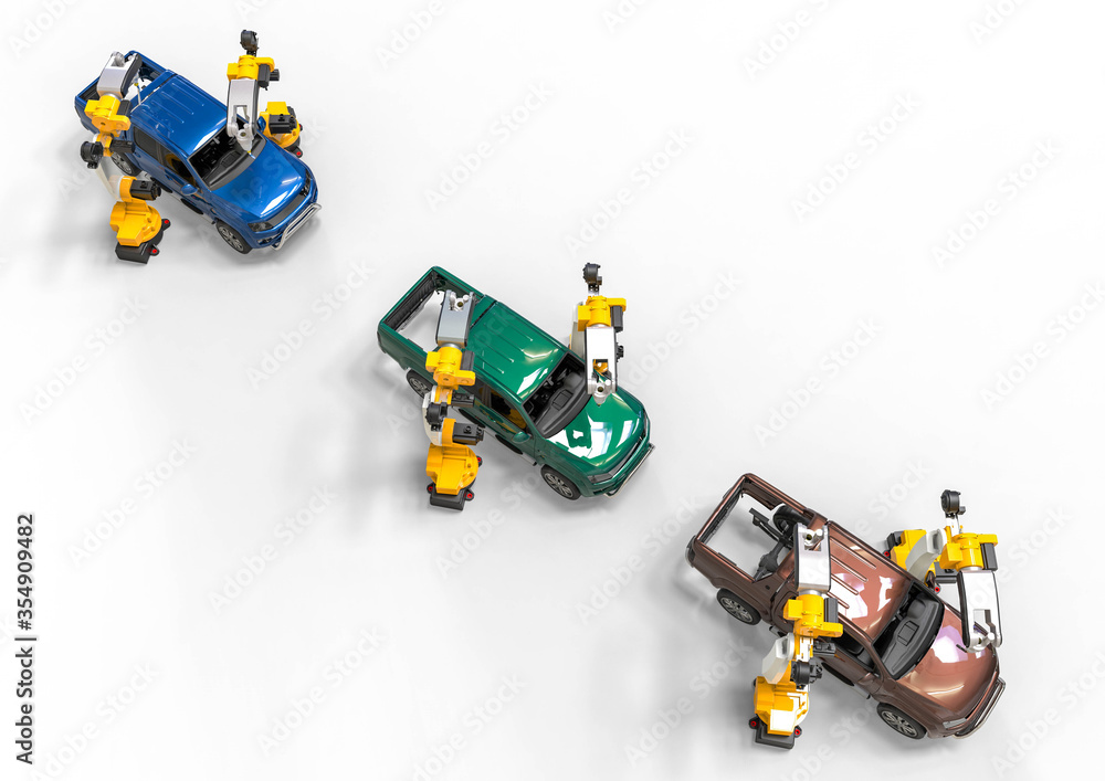 Obraz premium 3D render image representing Automotive manufacturing process