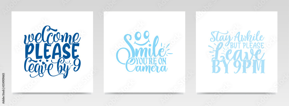 Doormat quotes letter typography set illustration. Doormat quotes letter typography set illustration.