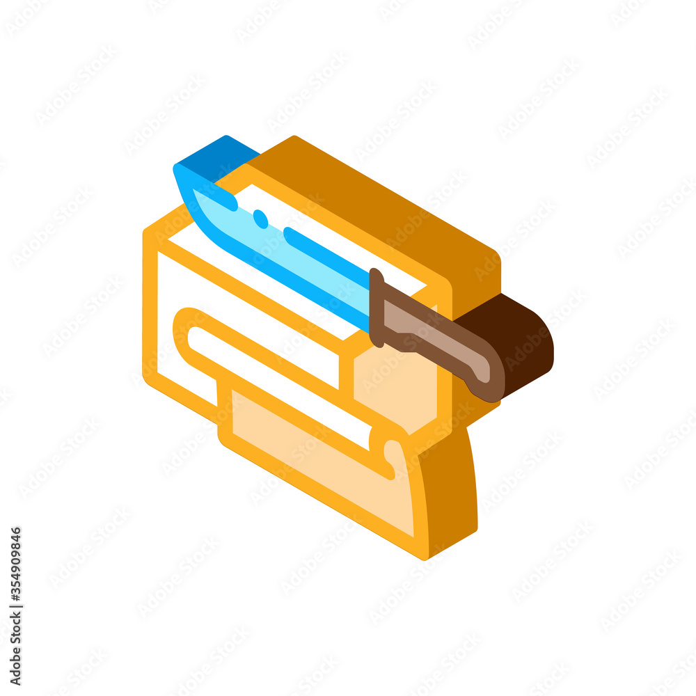 butter slices icon vector. isometric butter slices sign. color isolated symbol illustration butter slices icon vector. isometric butter slices sign. color isolated symbol illustration