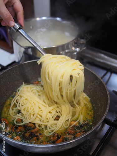 spaghetti con le cozze