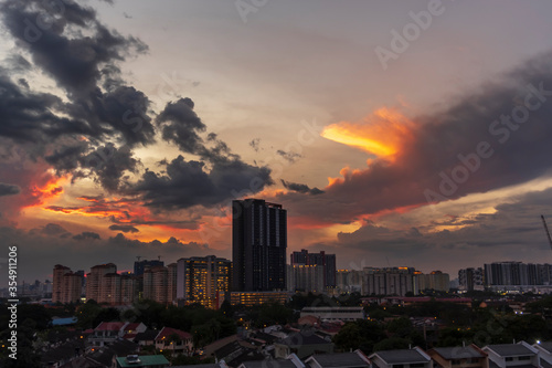 Photography Kuala Lumpur city skyline at night.