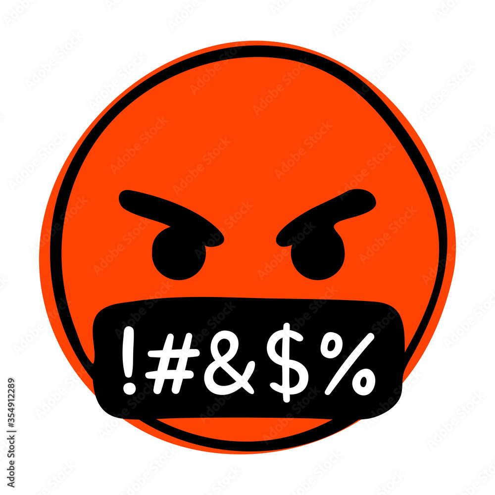 Angry Swearing Emoji Emoticon Swear Words Stock Vecto vrogue.co